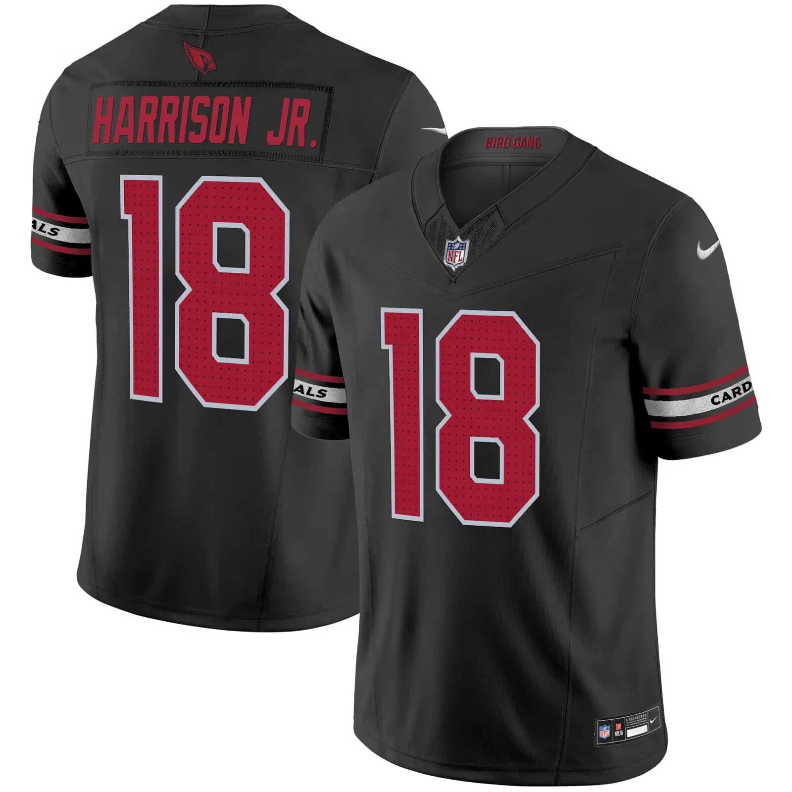 Men Arizona Cardinals 18 Harrison jr Black Nike 2024 Vapor Limited NFL Jersey style 1